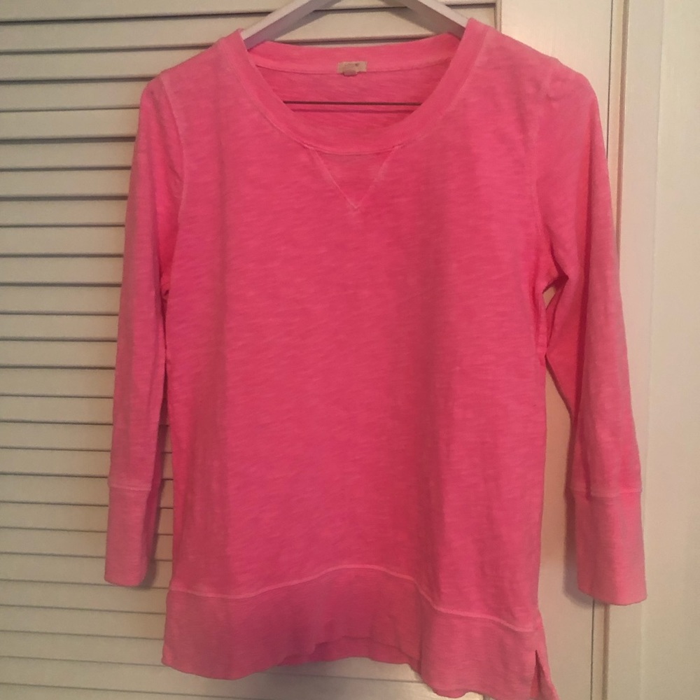 J. Crew Darling Pink 3/4 sleeve top❗️